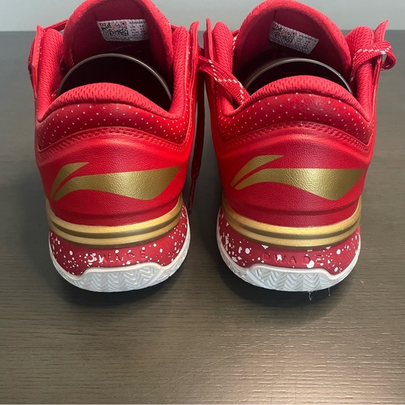 Men's Vintage Li-Ning Dwyane Wade 1990 Red Gold Basketball Shoes US Size 12 - Picture 8 of 10